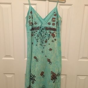 Mint Green BUTTERFLY DROPOUT Tie Front Dress (M)